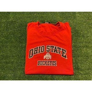 Retro Y2K Ohio State Buckeyes OSU arch spell out logo t-shirt red XL NCAA